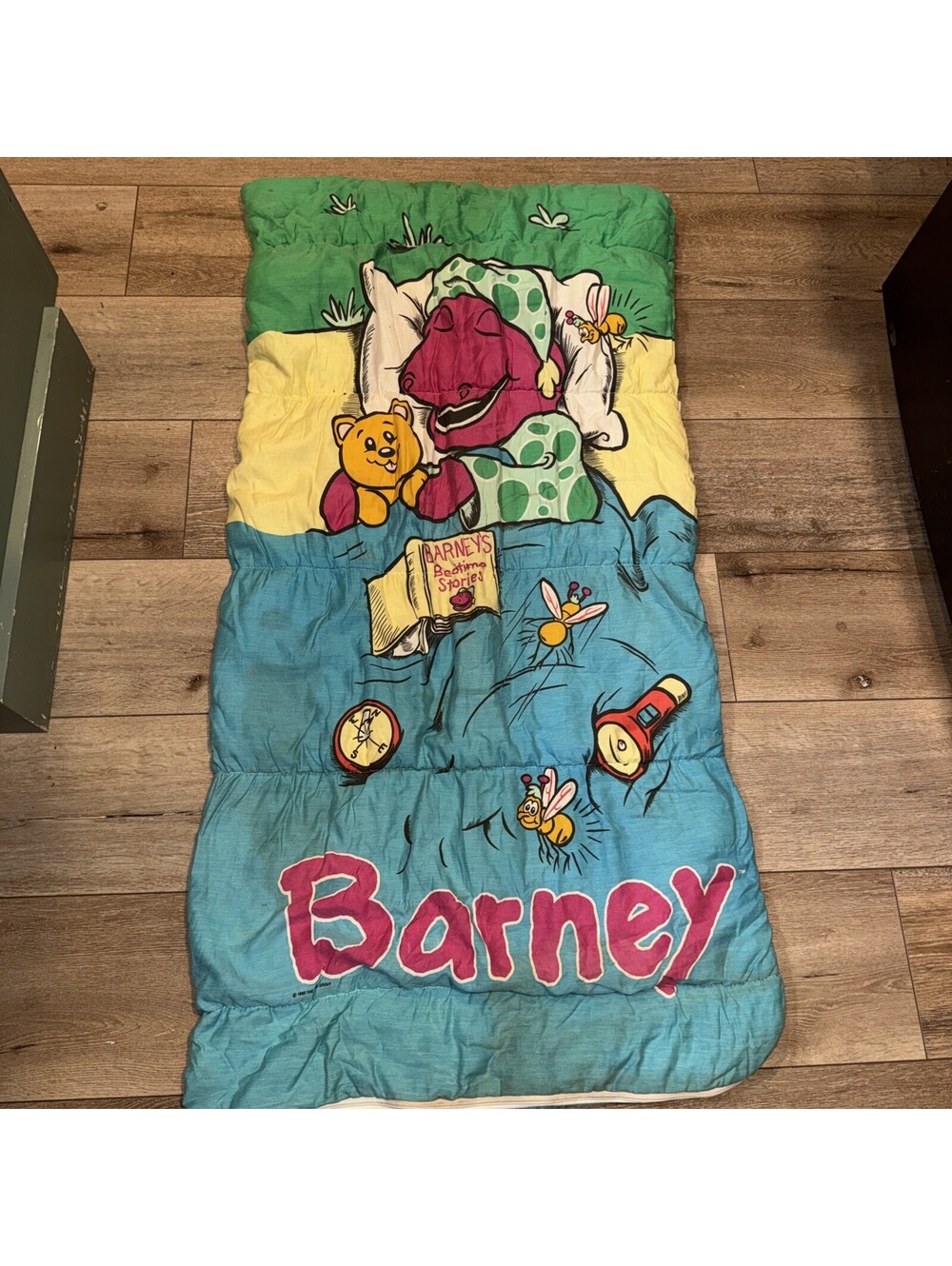 Vintage Barney Zippered Sleeping Bag (1992)